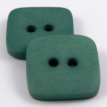 18mm Green Matt Square Style 2 Hole Button