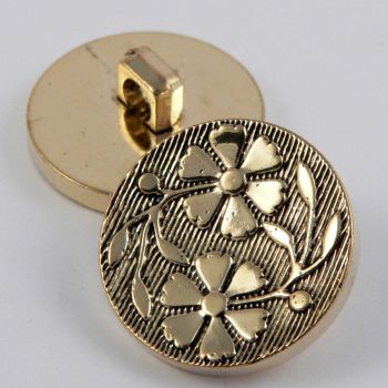 15mm Gold Floral Shank Suit Button