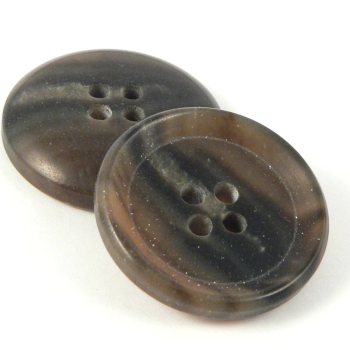 20mm 60% Recycled Mid-Brown Horn Effect Rimmed 4 hole Suit Button