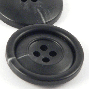 15mm Charcoal Grey Horn Effect 10% Recycled Sugar Cane Pulp & Urea 4 Hole Suit Button