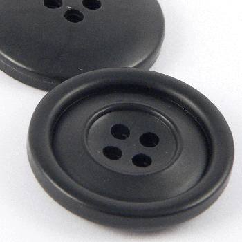 20mm Black Horn Effect 10% Recycled Sugar Cane Pulp & Urea 4 Hole Suit Button