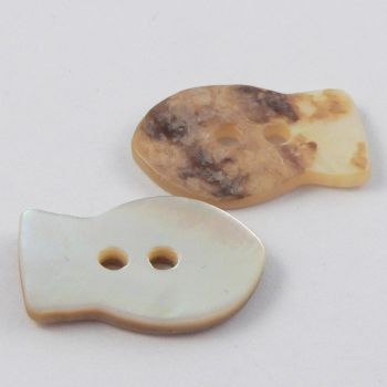 17mm Natural Agoya Shell Fish 2 Hole Button