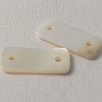 20mm Rectangular River Shell 2 Hole Button