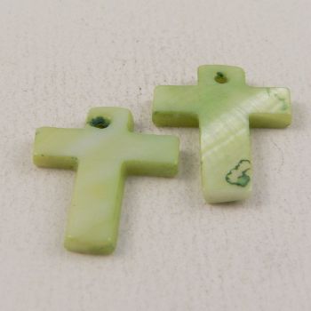 17mm Green Cross Shell 1 Hole Button