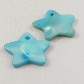 18mm Blue Star Shell 1 Hole Button