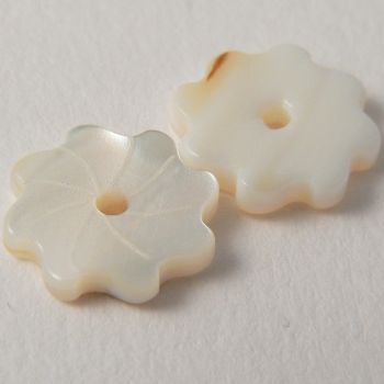 12mm White Turbine River Shell 1 Hole Button