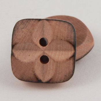 16mm 2 Hole Wooden Button With Cross