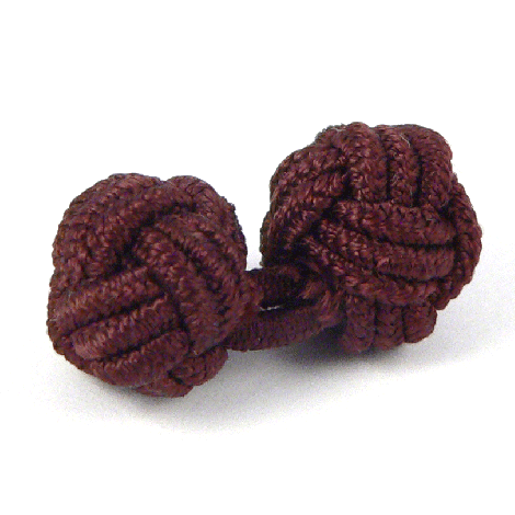 10mm Brown Turkish Knot Ribbon Cufflink Button