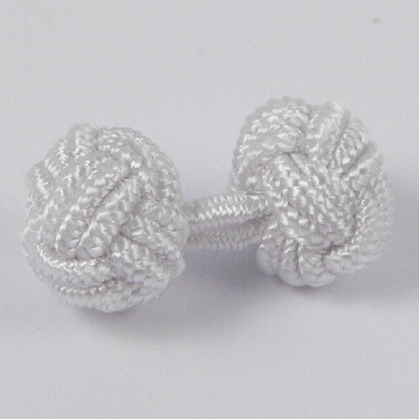 10mm White Turkish Knot Ribbon Cufflink Button