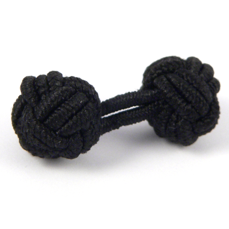 10mm  Black Turkish Knot Ribbon Cufflink Button