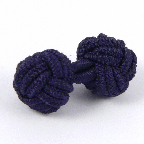 10mm Navy Blue Turkish Knot Ribbon Cufflink Button