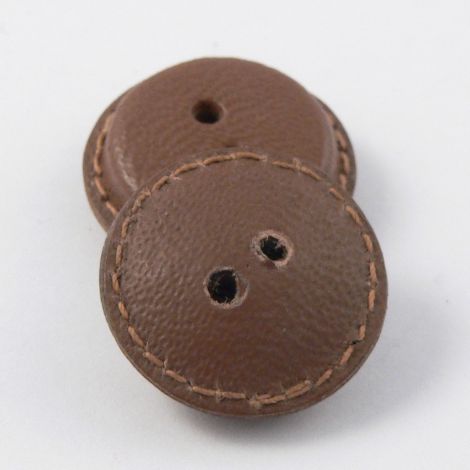 20mm Dark Chocolate Brown Classic Leather Shank Button - Totally Buttons