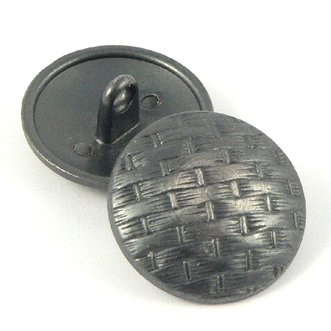 20mm Brushed Pewter & Gold Basket Weave Metal Shank Button