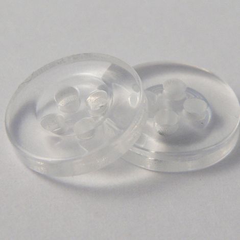 Matte Frosted Clear Buttons, Large Size, Transparent, Four Holes