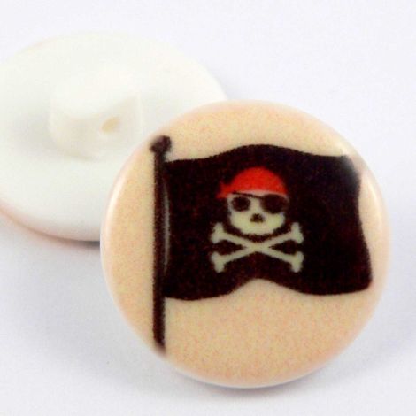 17mm Pirate Flag Shank Button