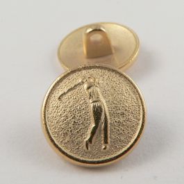 15mm Gold Metal Shank 'Golfer' Button - Totally Buttons