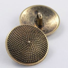 14mm Plain Metal Shank Button with Anti Brass Color Top Brass
