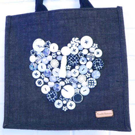 Make your Own Black & White Button On Black Bag Kit