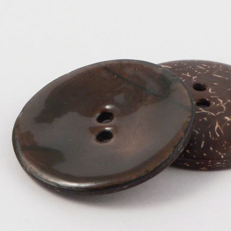 40mm Brown Glazed Coconut 2 Hole Button