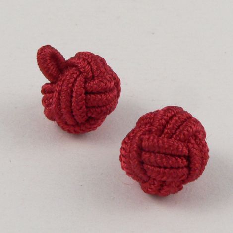 12mm Red Chinese/Turkish Knot Ribbon Shank Button