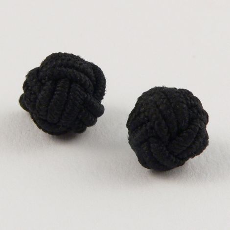 10mm Black Chinese/Turkish Knot Ribbon Shank Button