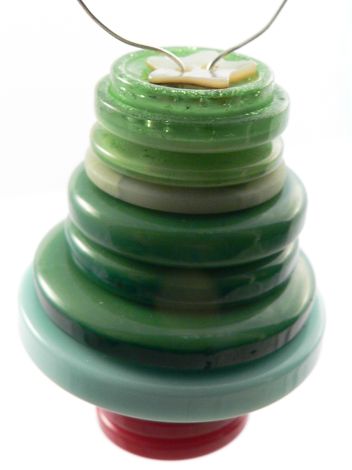 Green Christmas Button Tree Decoration Kit