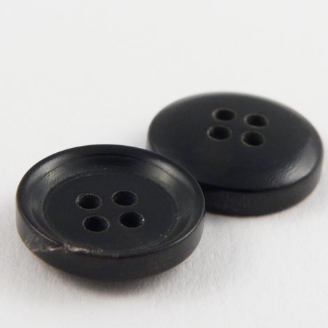 15mm Black/Brown Round Horn 4 Hole Button