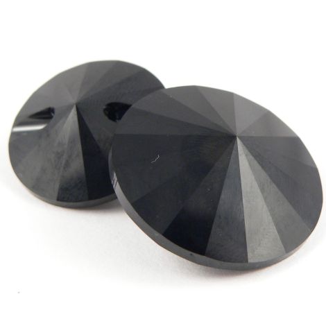 27mm Swarovski Austrian Crystal Jet Black Shank Button