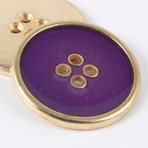 11.5mm Purple Enamel Set In Gold Metal 4 hole Shirt Button