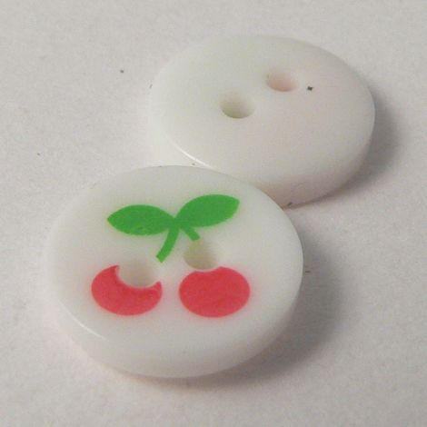 11mm Cherries 2 Hole Button