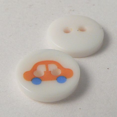 11mm Orange Car 2 Hole Button