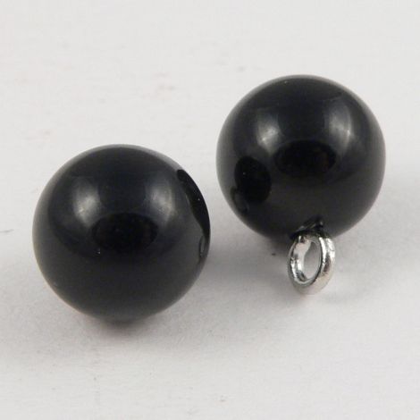 10mm Black Bauble Shank Sewing Button