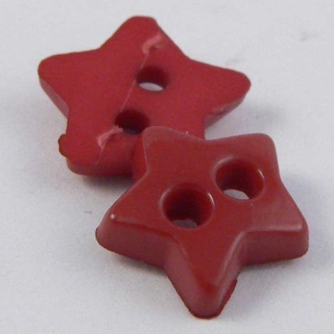 10mm Red Star 2 Hole Button