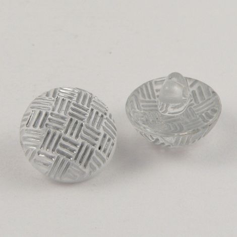 10mm Criss-Cross Silver Domed Shank Sewing Button