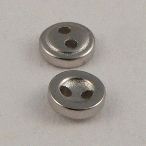 4mm Silver 2 Hole Button