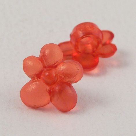 10mm Red Flower Shank Button