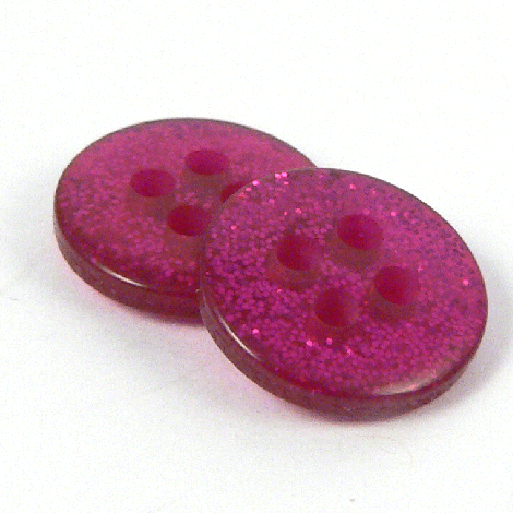 11mm Round Purple Glittery 4 Hole Button