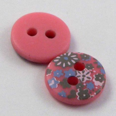 10mm Pink Flower Selection 2 Hole Sewing Button 