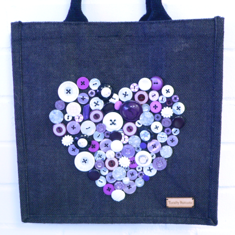 Make your Own Purple & White Button On Black Bag Kit