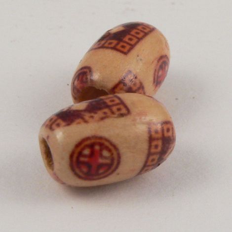 13mm Wooden 1 Hole Bead