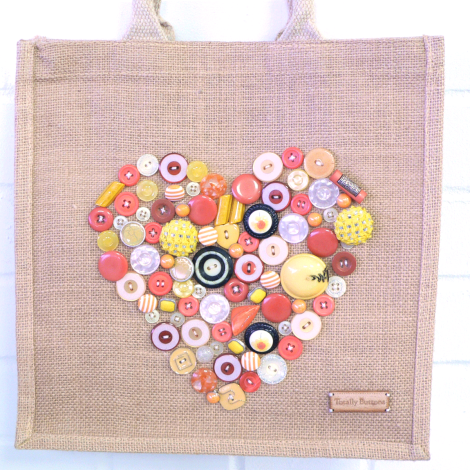 Make your Own Orange & Yellow Button On Natural Bag Kit